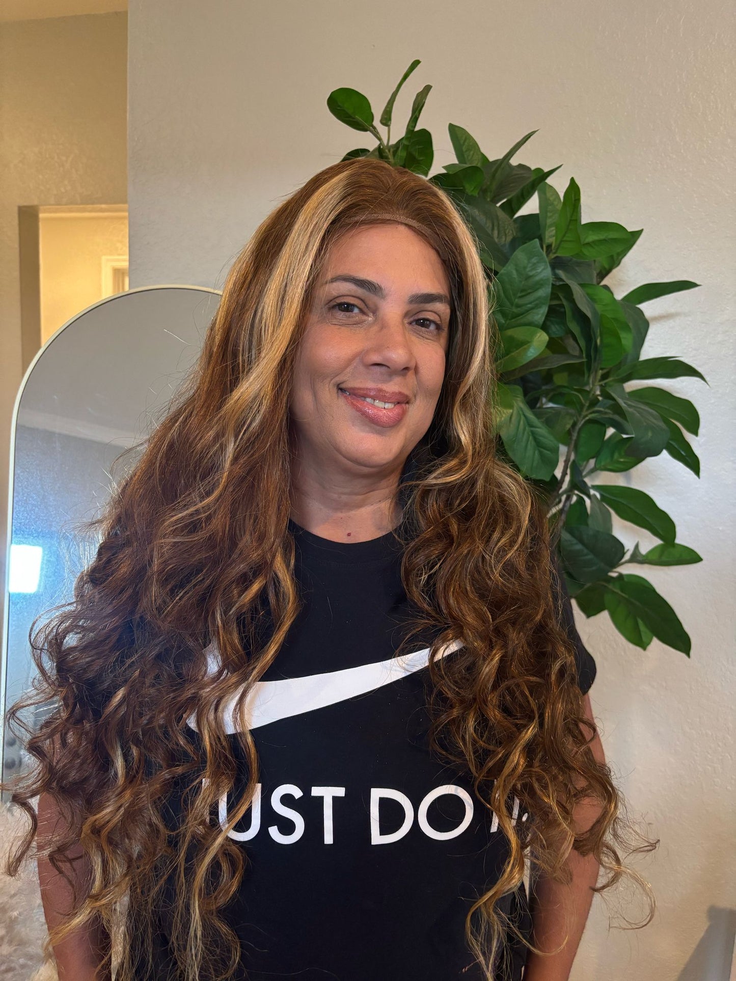 wig Renata, Ombre Highlight Human Hair Pre Plucked