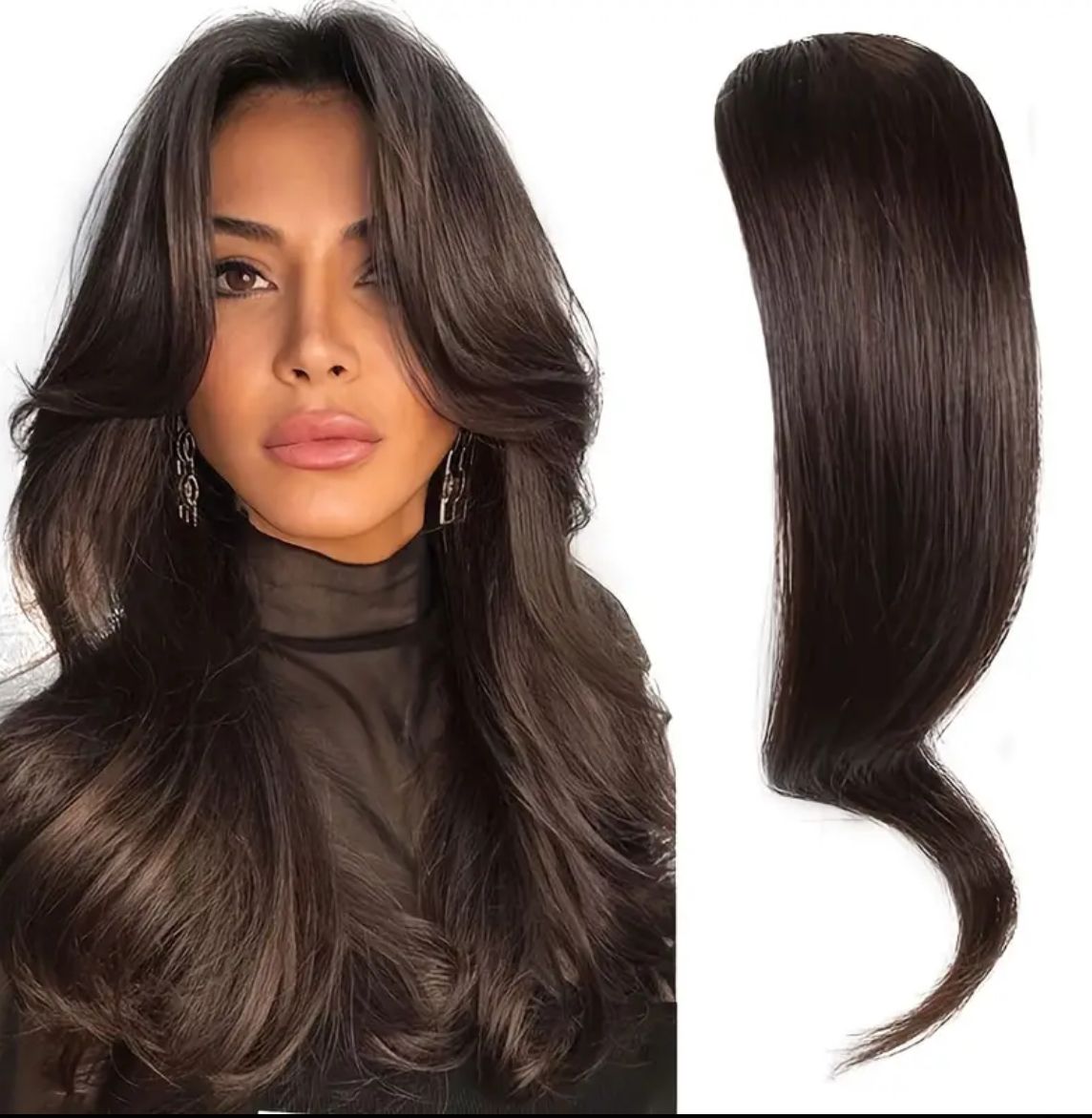 100% Human Hair Side Bangs, 12 inch Elegant Clip-In Hair Extensions for Daily Use, Party and Valentine's Day Gift - Style: Elegant; Gender: Women; Curls: Body Wave; Hair Material: Human Hair