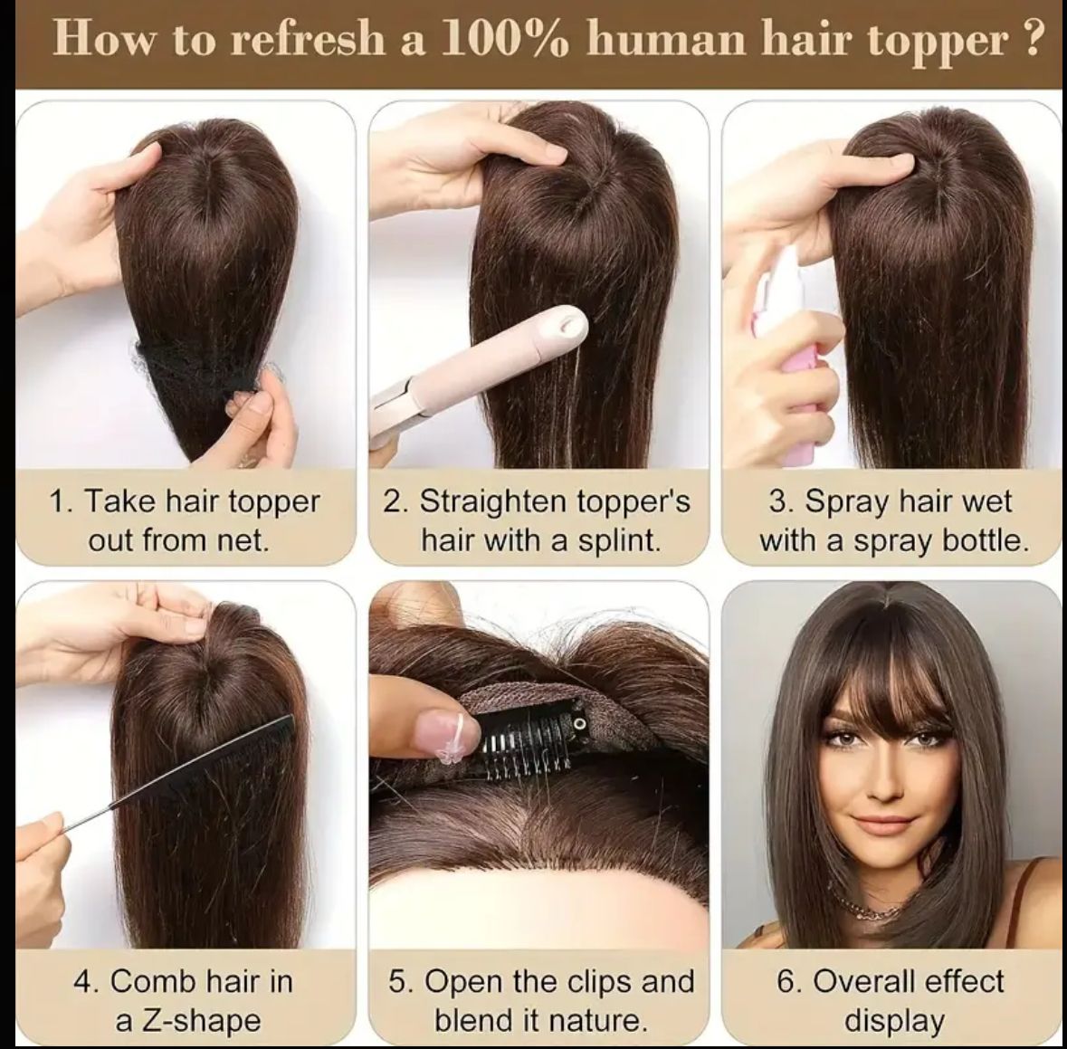 Straight Human Hair Topper