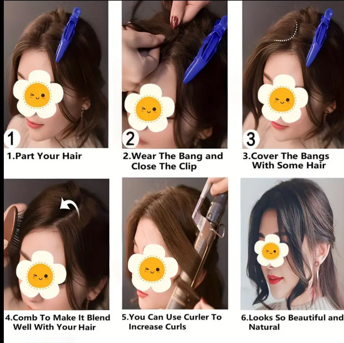 100% Human Hair Side Bangs, 12 inch Elegant Clip-In Hair Extensions for Daily Use, Party and Valentine's Day Gift - Style: Elegant; Gender: Women; Curls: Body Wave; Hair Material: Human Hair