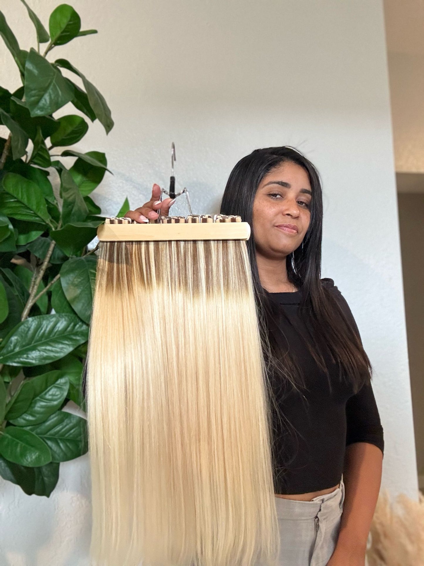 Straight Hair Mini Hair Tape Extensions Real Human Hair 22 Inches Seamless For Women Balayage 40pcs/Package - 100 gramas