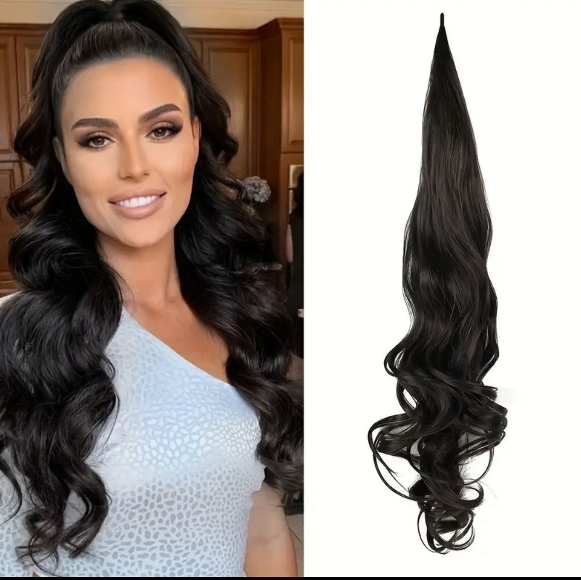 Wavy ponytail extension