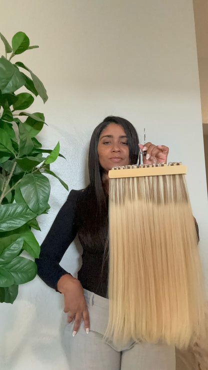 Straight Hair Mini Hair Tape Extensions Real Human Hair 22 Inches Seamless For Women Balayage 40pcs/Package - 100 gramas