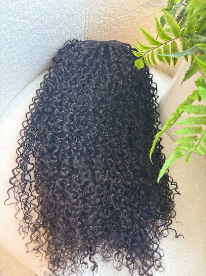 1 Pack 100gramas, 22 inches Deep Wave Virgin Human Hair Extensions - 100% Curly Hair for Women, Natural Black Color, High Quality Weave for Style &amp; Volume 100% Human Hair