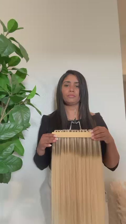 Straight Hair Mini Hair Tape Extensions Real Human Hair 22 Inches Seamless For Women Balayage 40pcs/Package - 100 gramas